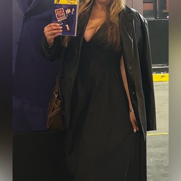 ASOS Curve Oversized Black Leather Look Blazer in Black - 14 - Picture 3 of 6